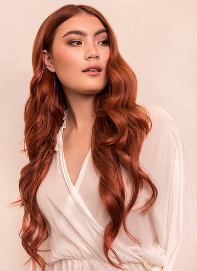 24 inch Ultimate Volume Clip in Hair Extensions  #33 Dark Auburn Red