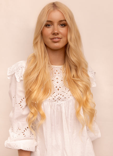 24 inch clip in hair extensions #27/613 blonde mix 1