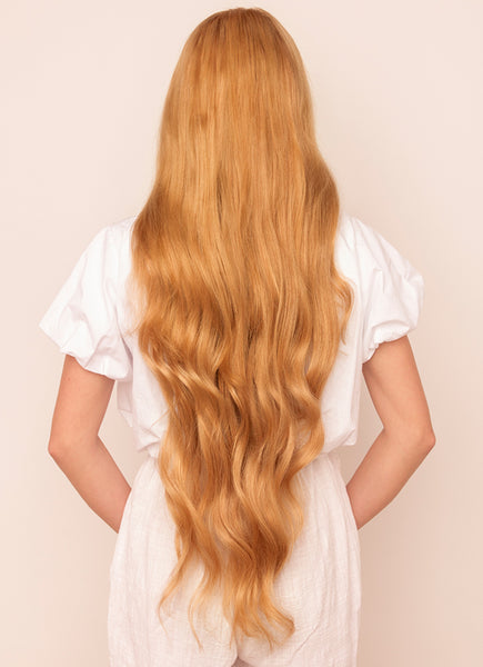 30 inch clip in hair extensions #14 dark blonde 2
