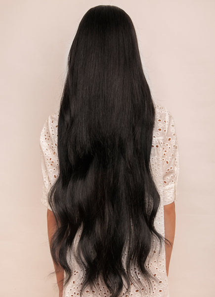 30 inch clip in hair extensions #1 jet black 3