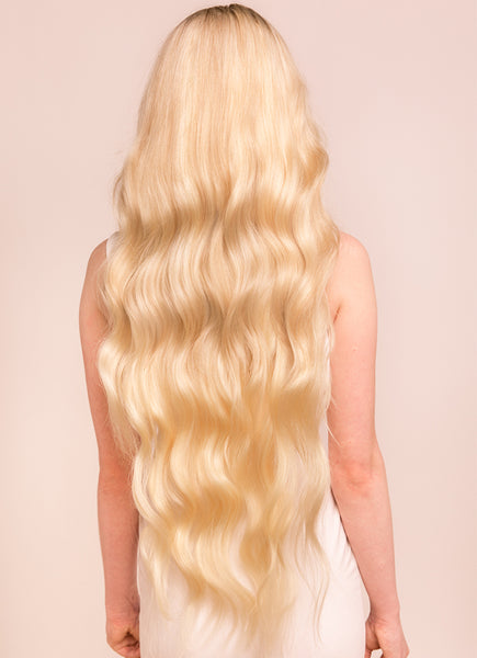 30 inch clip in hair extensions #60 light blonde 2