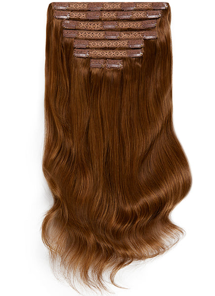 30 inch clip in hair extensions #4 medium brown 6