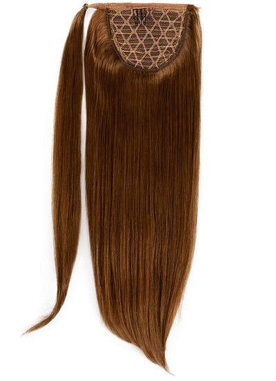 16 inch Clip in Ponytail Extension #4 Medium Brown