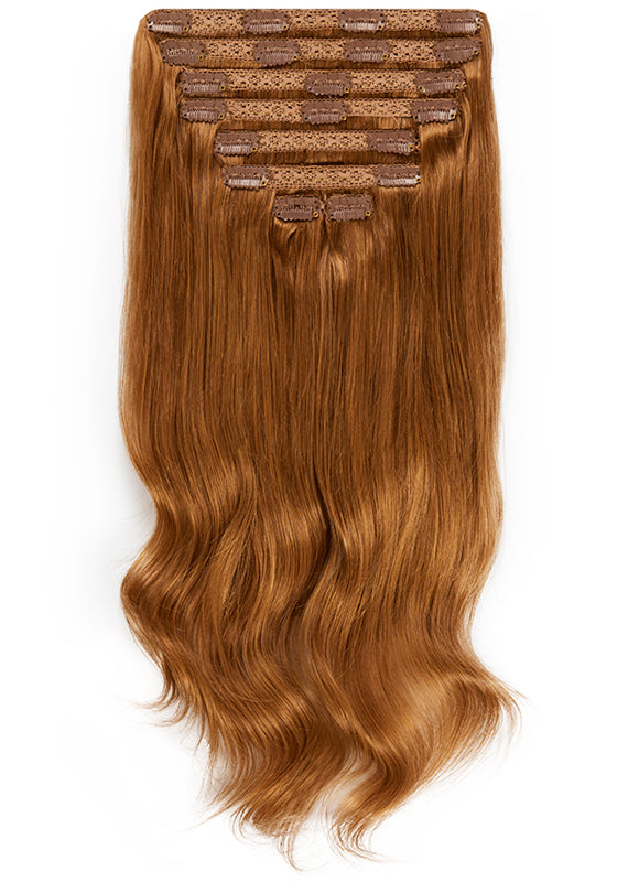 30 Inch Ultimate Volume Clip in Hair Extensions 6 Light Chestnut Brow