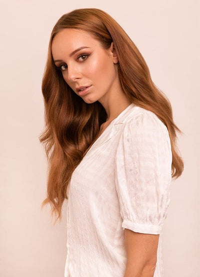 16 inch Deluxe Clip in Hair Extensions #6 Light Chestnut Brown