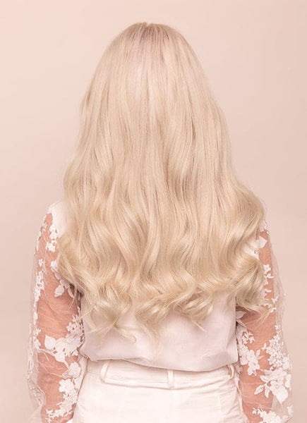 20 Inch Remy Tape Hair Extensions Platinum Blonde