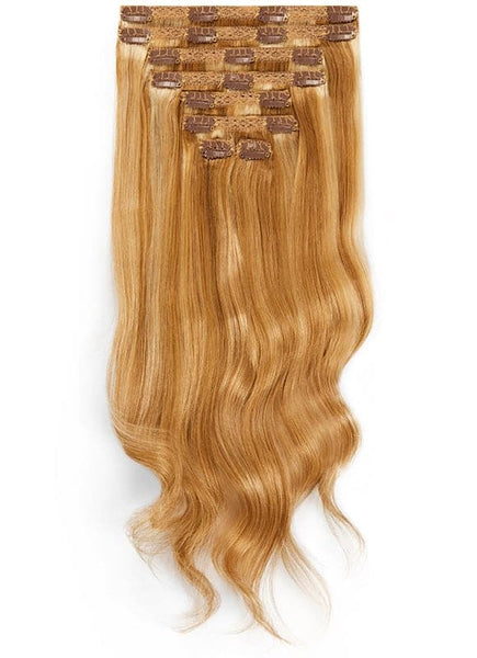20 inch clip in hair extensions #8/613 Brown/ Blonde Mix 4