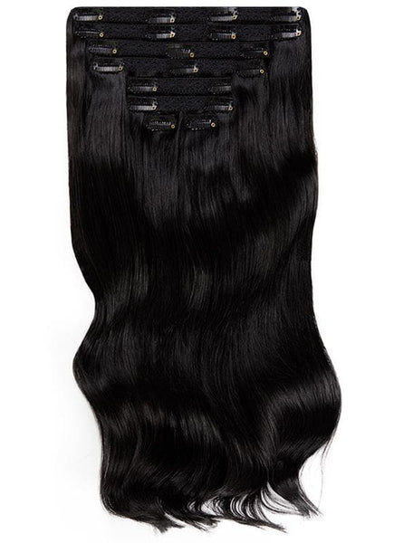 16 inch clip in hair extensions #1 jet black 4