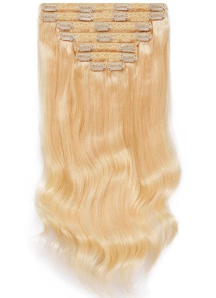 16 inch clip in hair extensions #60 light blonde 4