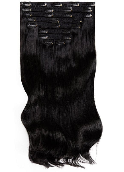 16 Inch Deluxe Clip in Hair Extensions #1 Jet Black