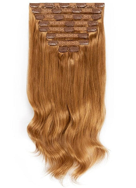16 Inch Deluxe Clip in Hair Extensions #8 Chestnut Brown