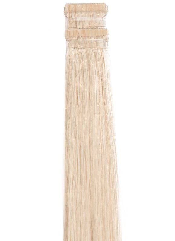 24 Inch Remy Tape Hair Extensions Platinum Blonde