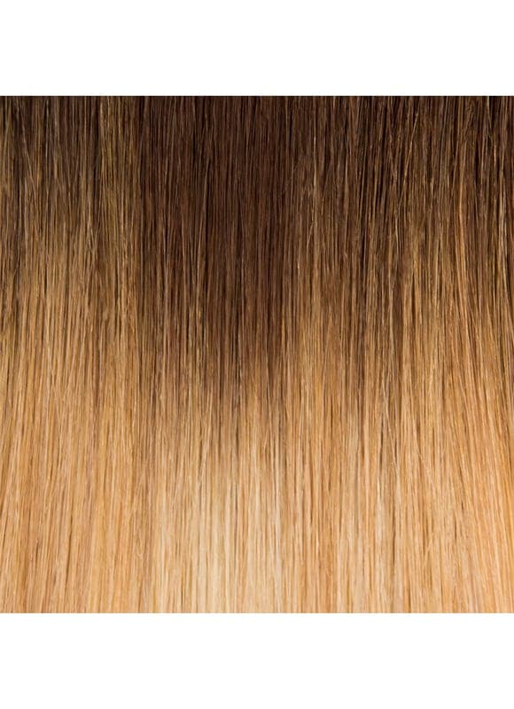 20 inch Remy Tape Hair Extensions Dark Brown to Honey Blonde & Light Blonde Ombre