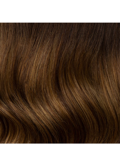 16 inch Halo Hair Extensions Dark & Light Brown Balayage