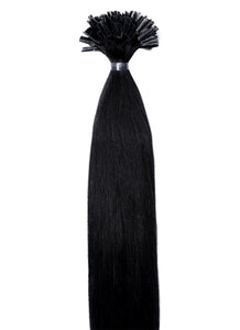 20 Inch Keratin Bond/ Fusion Hair Extensions Nail/ U-Tip #1 Jet Black