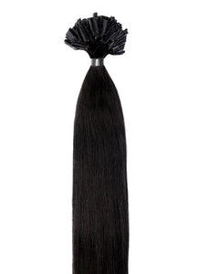 20 Inch Keratin Bond/ Fusion Hair Extensions Nail/ U-Tip #1B Natural Black